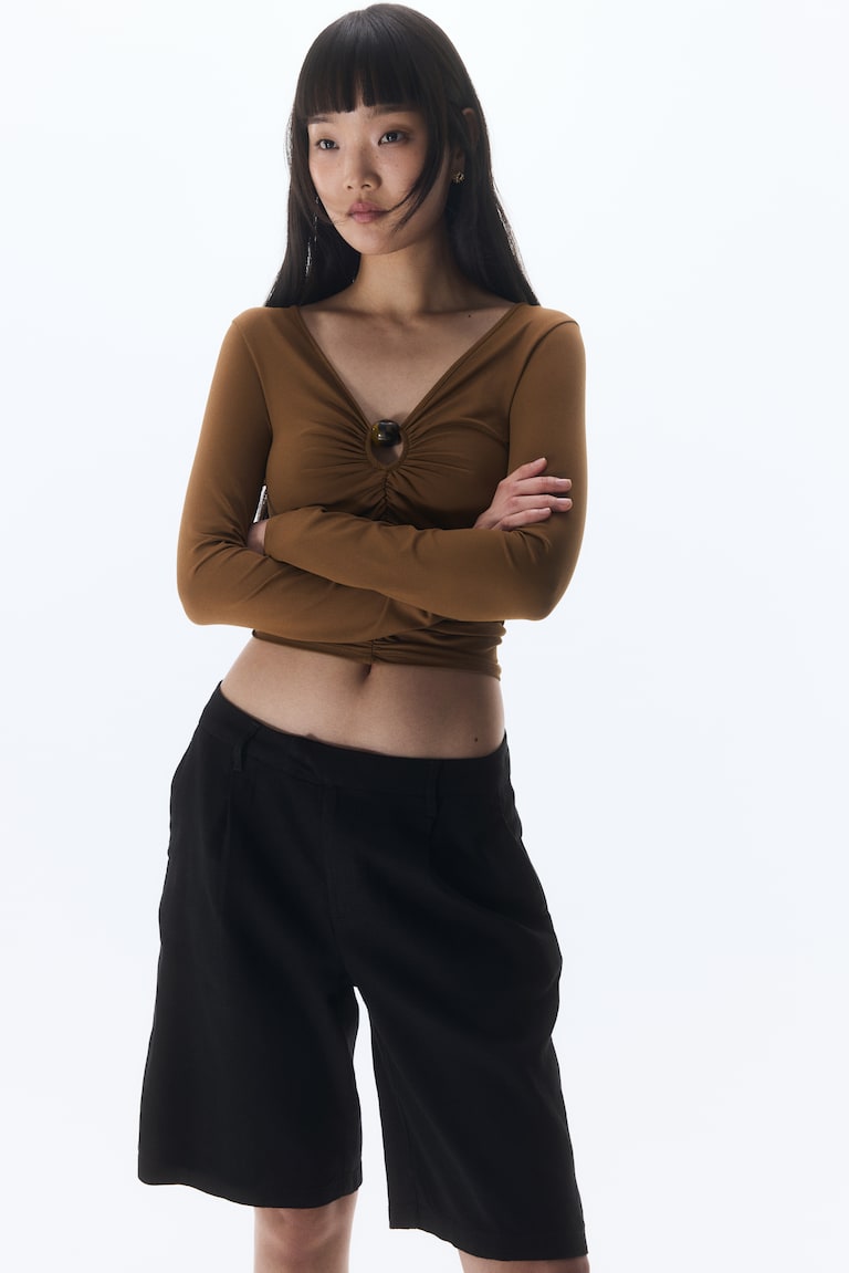 H&M Bermudas en mezcla de lino - Negro - MUJER Envío internacional gratuito