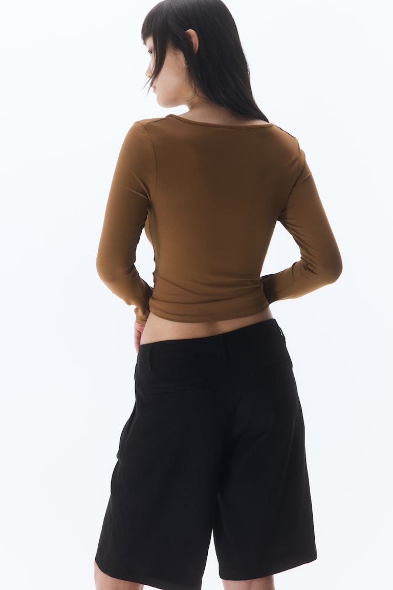 H&M Bermudas en mezcla de lino - Beige claro - MUJER Tienda de fábrica
