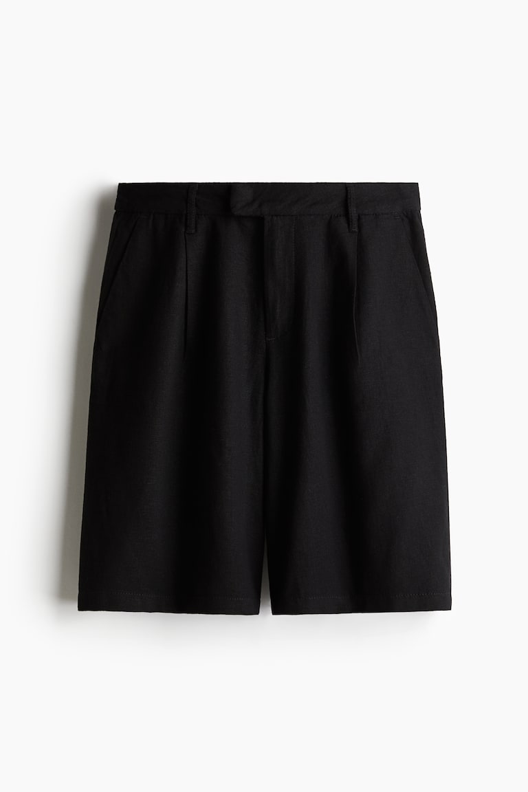 H&M Bermudas en mezcla de lino - Beige claro - MUJER Tienda de fábrica