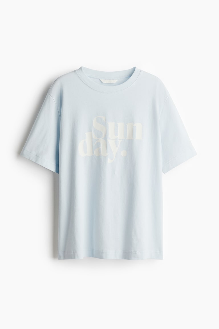 H&M Camiseta con estampado - Blanco/Clementia - MUJER Outlet