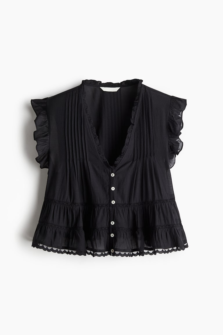 H&M Blusa con jaretas - Rosa melocotón - MUJER Rebajas