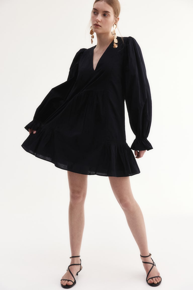 H&M Vestido túnica de algodón - Negro - MUJER Tienda