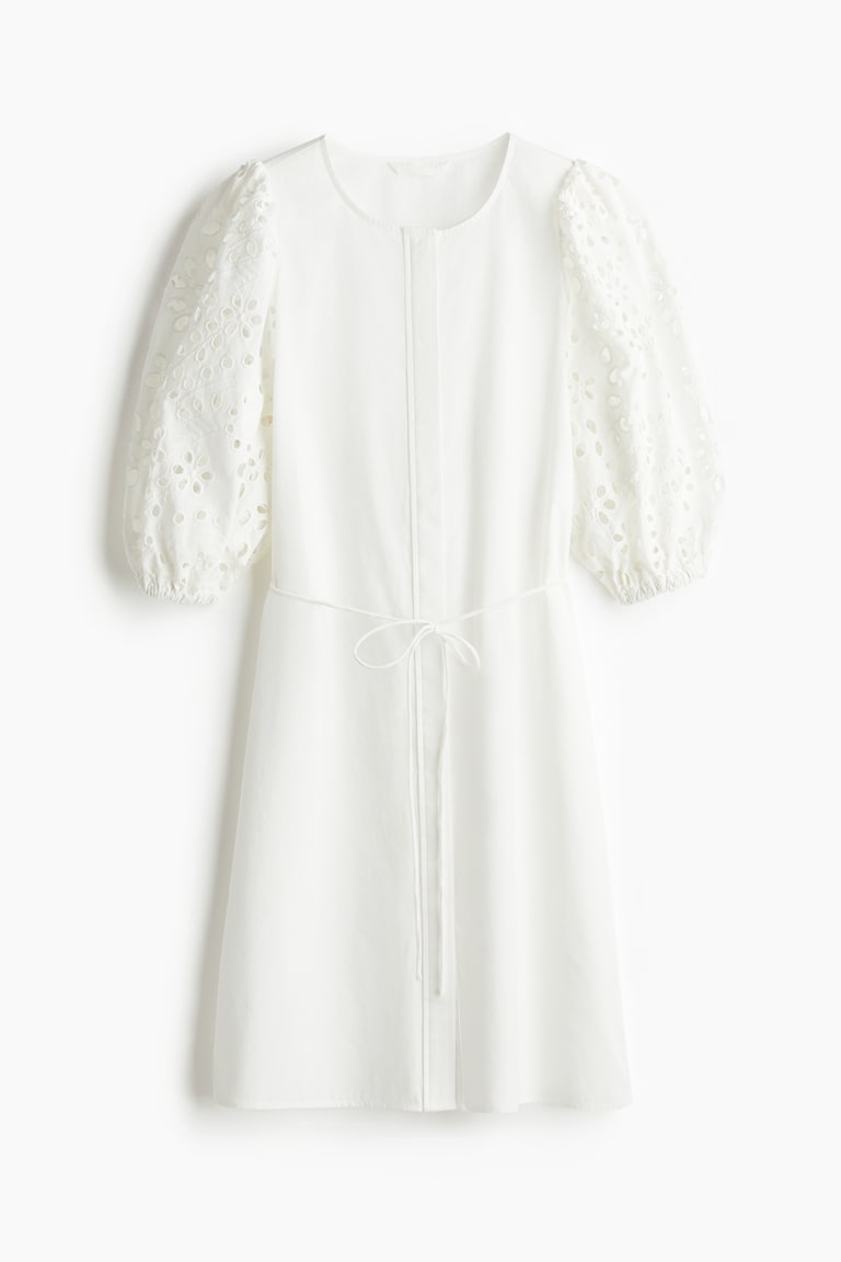 H&M Vestido con mangas en bordado inglés - Negro - MUJER Últimos 3 días