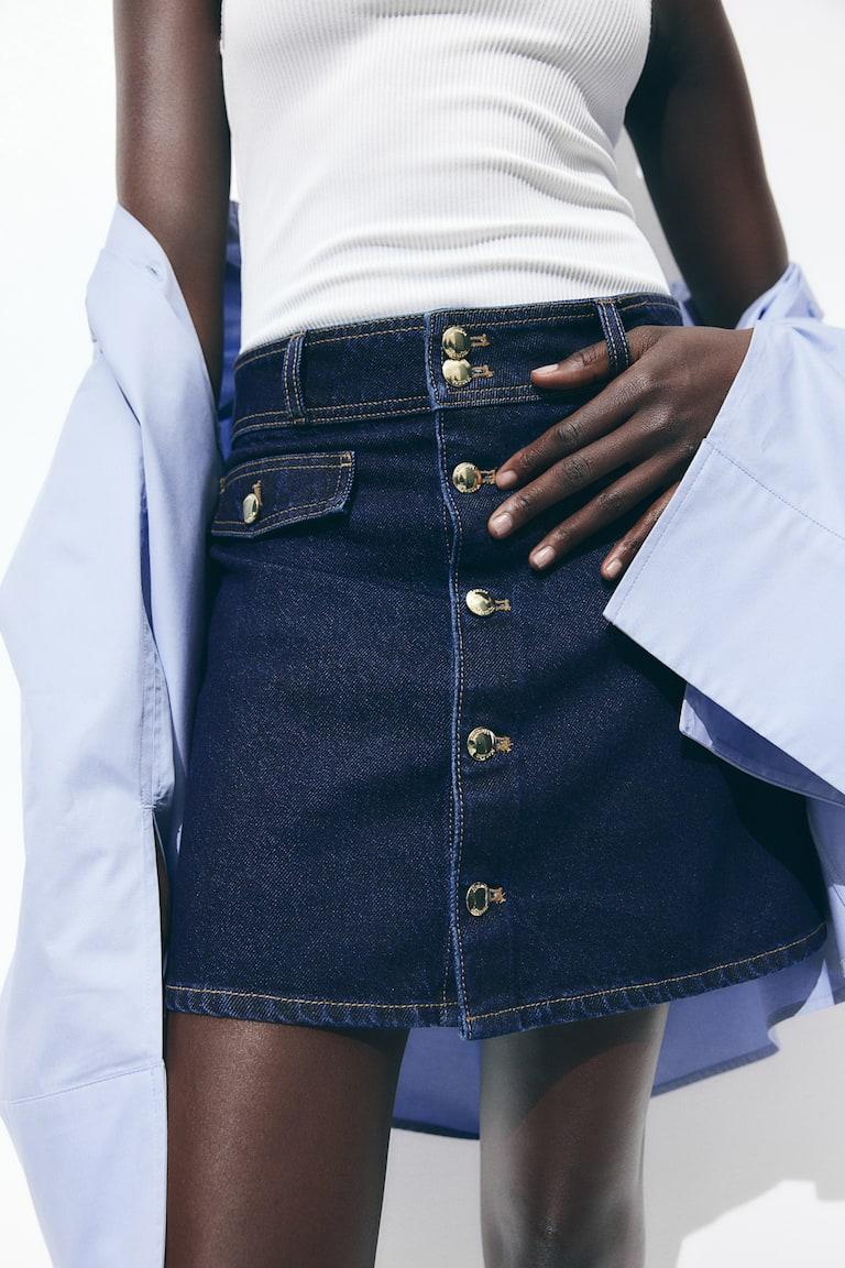 H&M A-line mini skirt - Marrón/Estampado de leopardo - MUJER Promoción trimestral