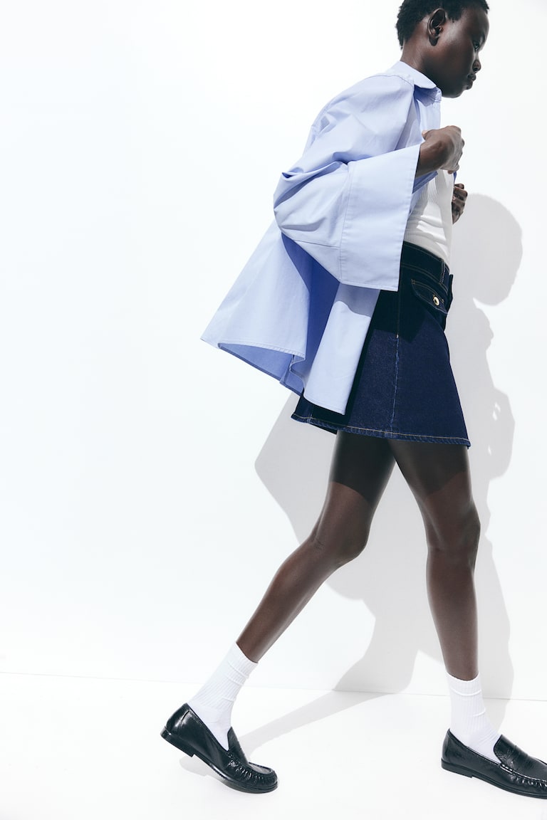 H&M A-line mini skirt - Marrón/Estampado de leopardo - MUJER Promoción trimestral