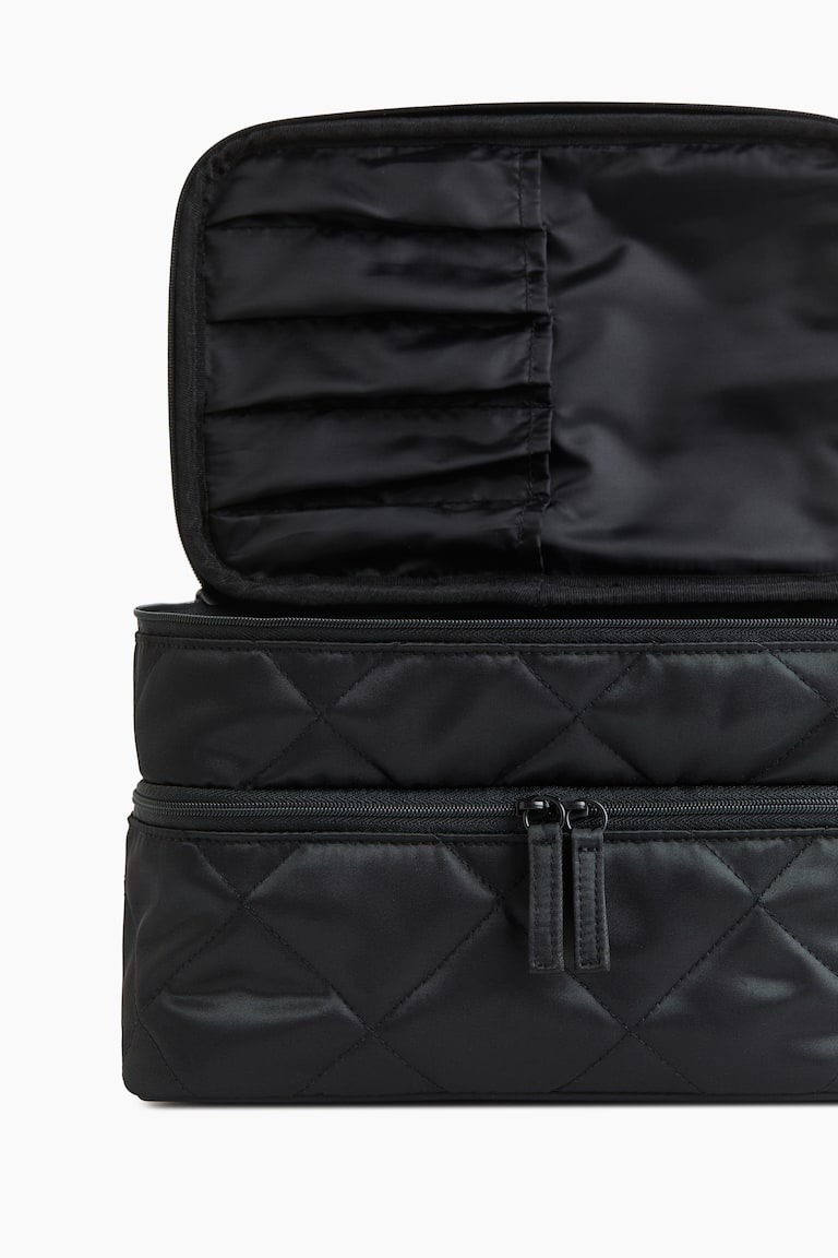 H&M Neceser grande de dos pisos - Negro/Guateado - Beauty all Libre de impuestos