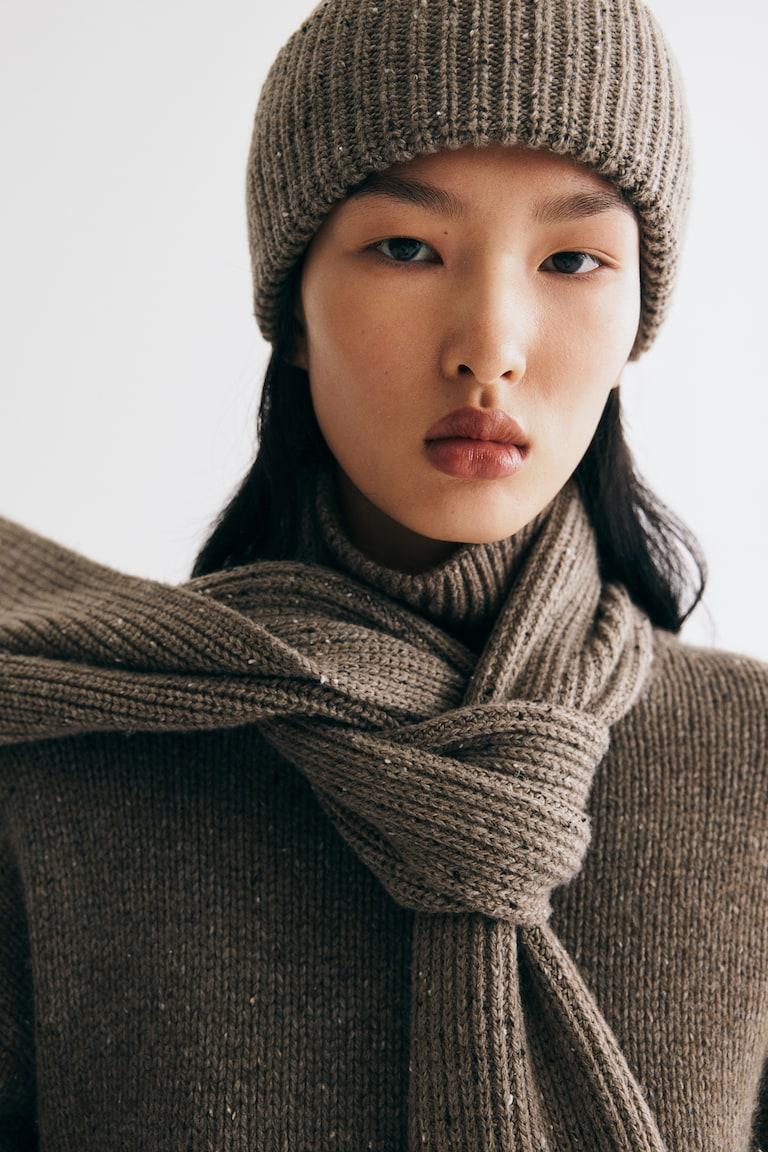 H&M Gorro beanie en punto de canalé - Rojo - MUJER