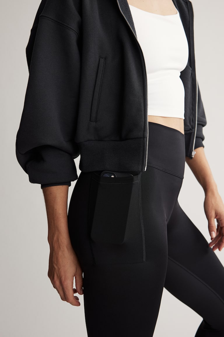 H&M Leggings de deporte DryMove™ con bolsillos - Beige oscuro - MUJER Rebajas baratas