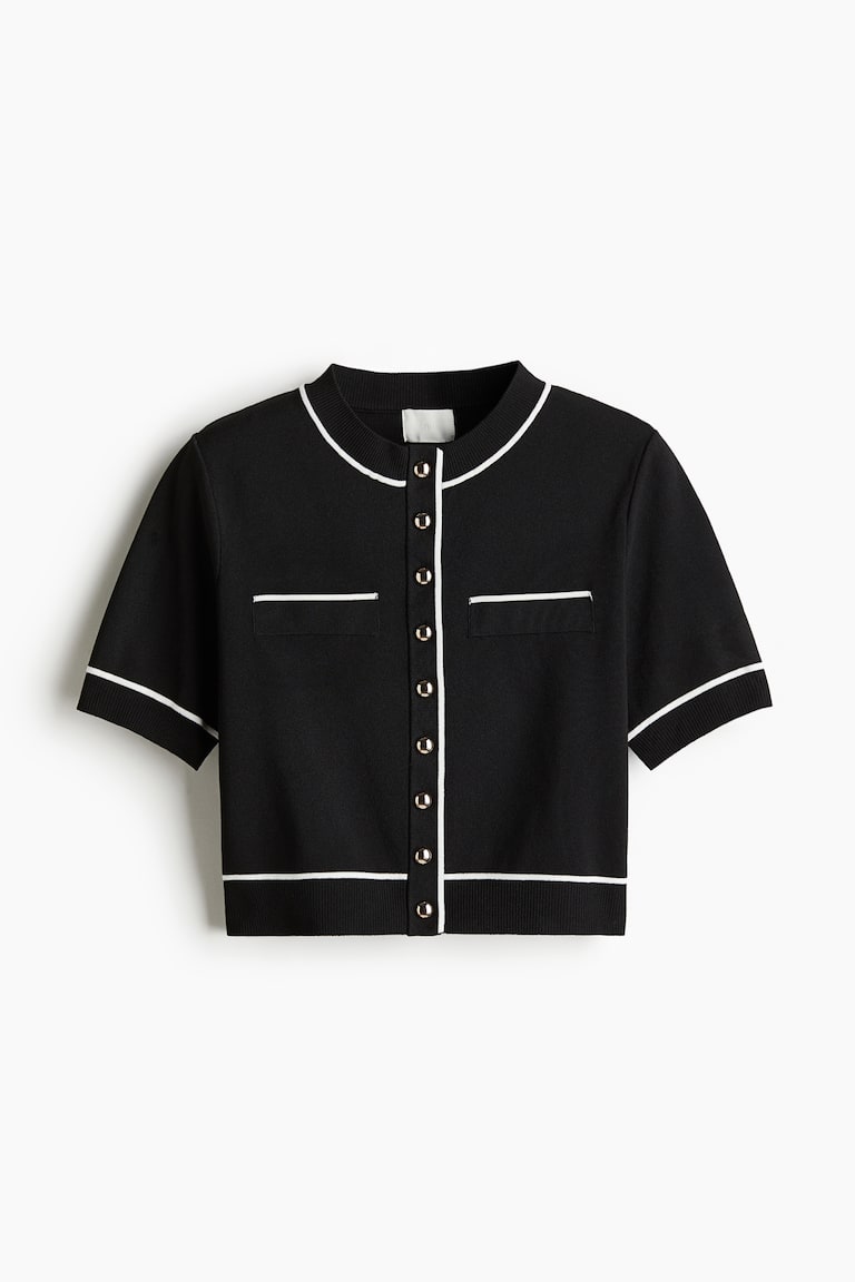 H&M Cárdigan en punto tupido - Negro - MUJER Tienda de fábrica