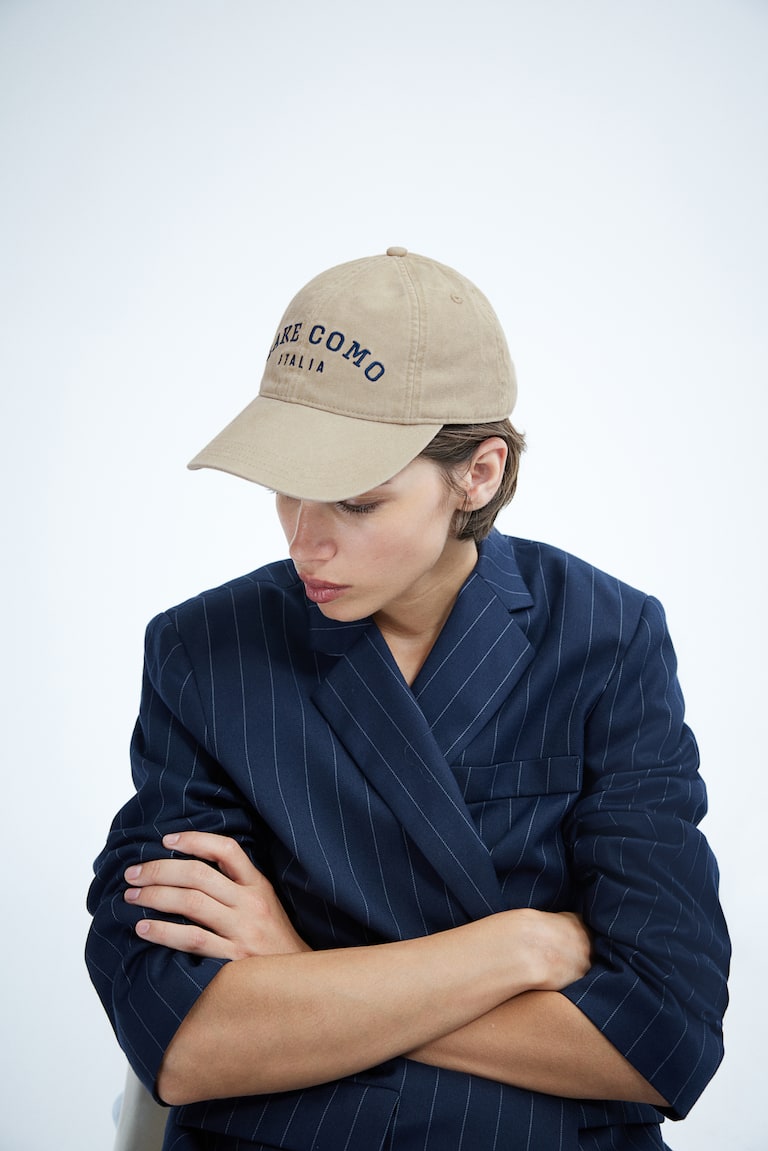 H&M Gorra de sarga con motivo bordado - Gris claro/The Hamptons - MUJER Oferta exclusiva