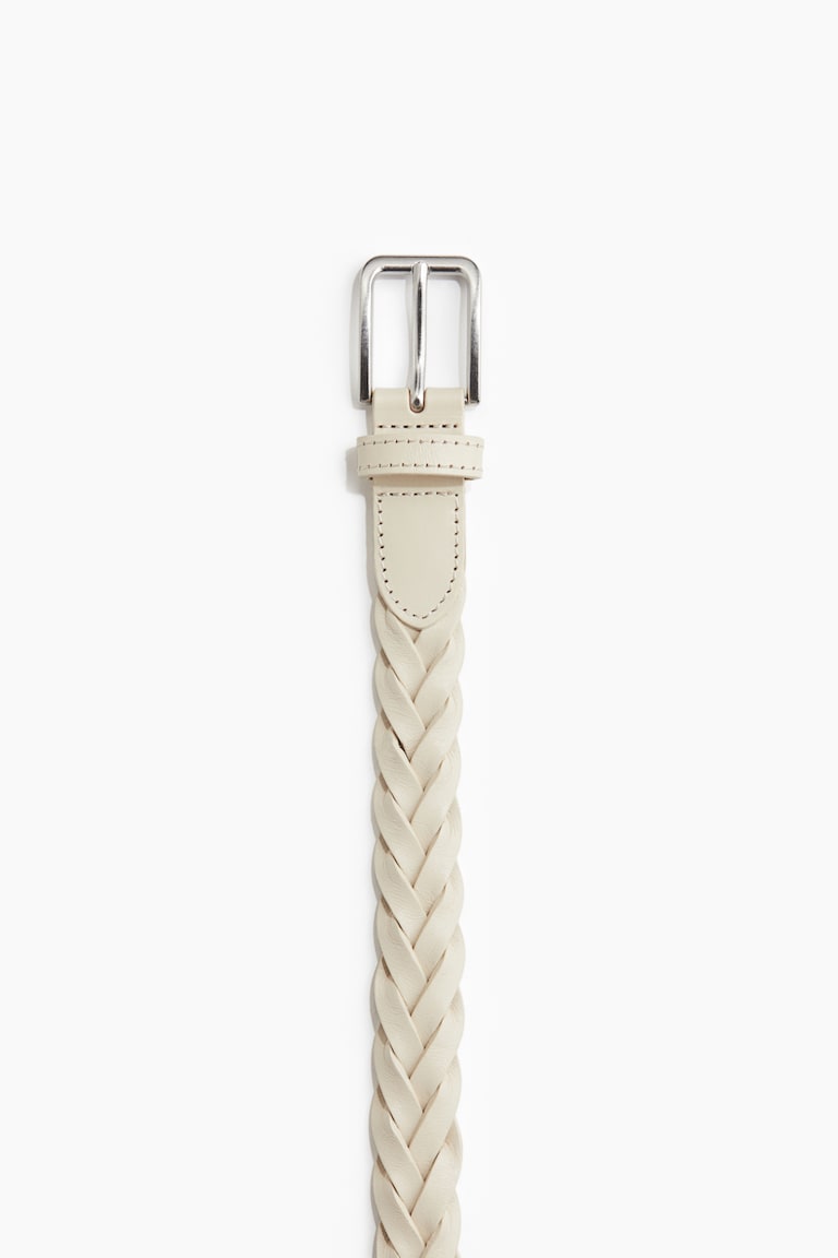 H&M Cinturón en piel trenzada - Crema - HOMBRE Liquidación