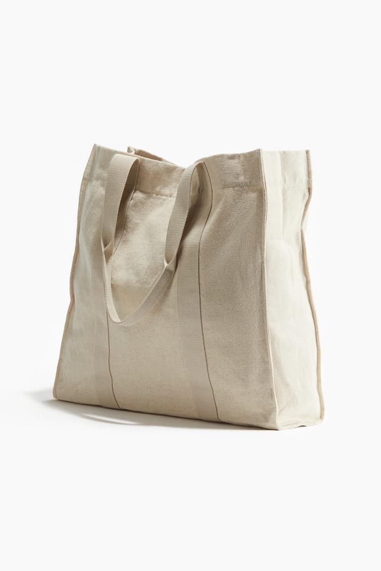 H&M Bolso shopper de lona - Blanco natural - HOMBRE Promoción trimestral