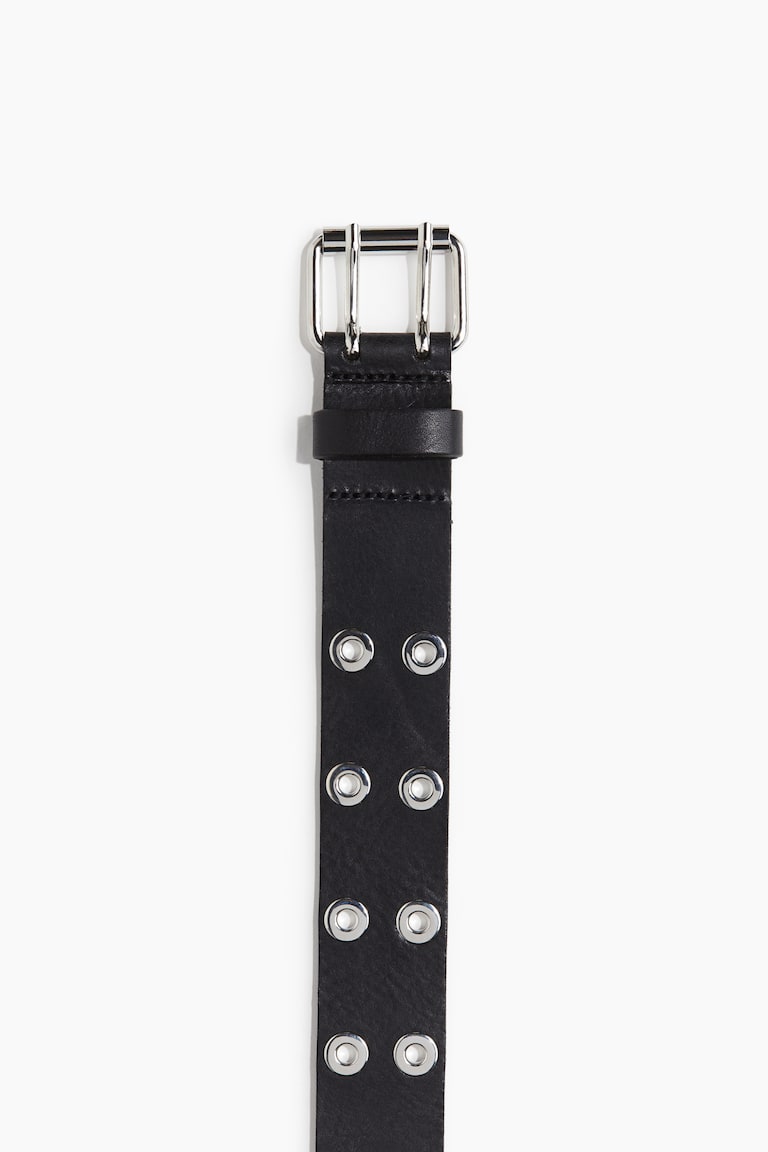 H&M Cinturón de piel con ojales - Marrón - HOMBRE Descuento por venta flash