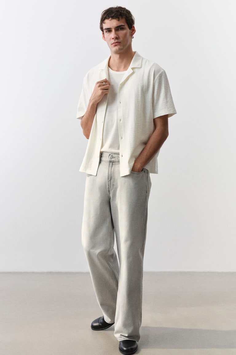 H&M Camisa resort de punto Regular Fit - Crema - HOMBRE Devoluciones gratuitas