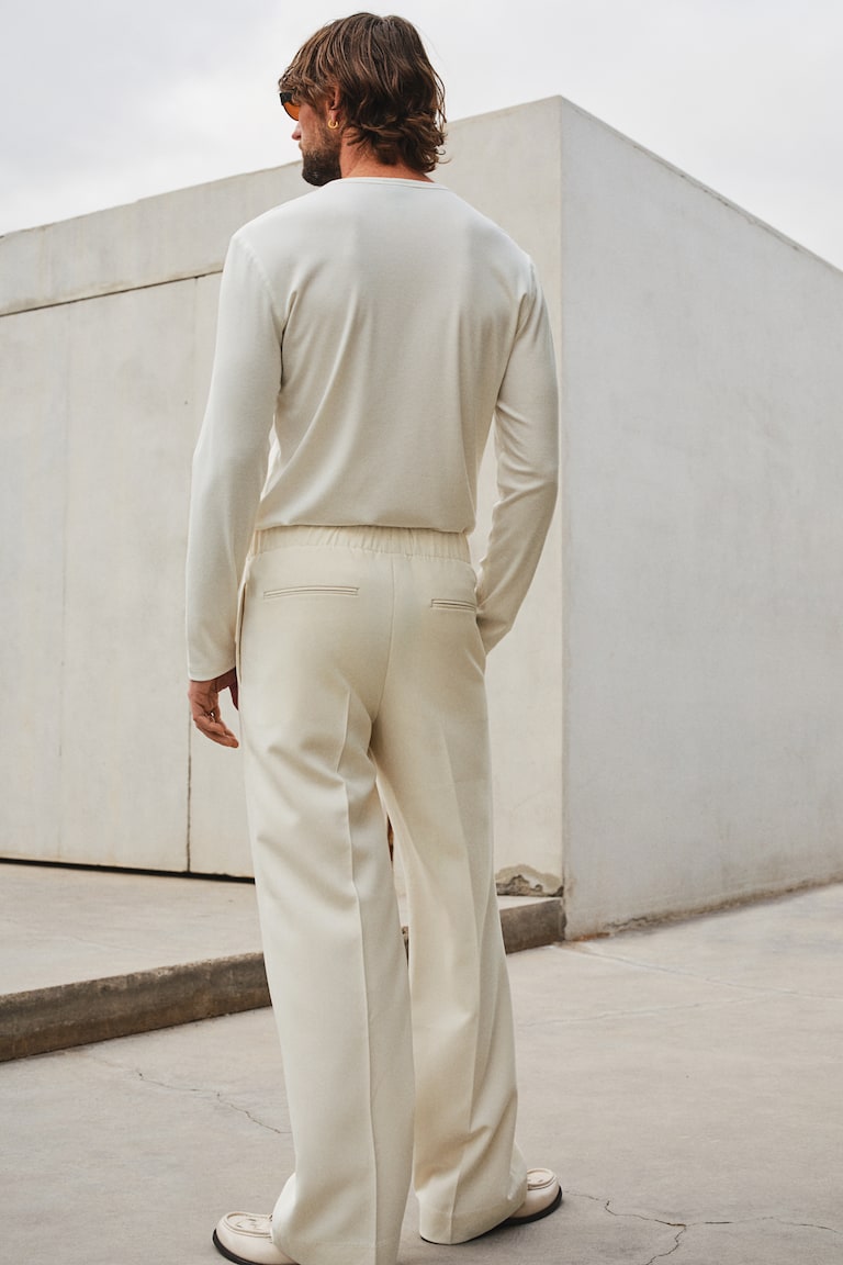 H&M Camiseta en punto de canalé Slim Fit - Crema - HOMBRE Precio de fábrica