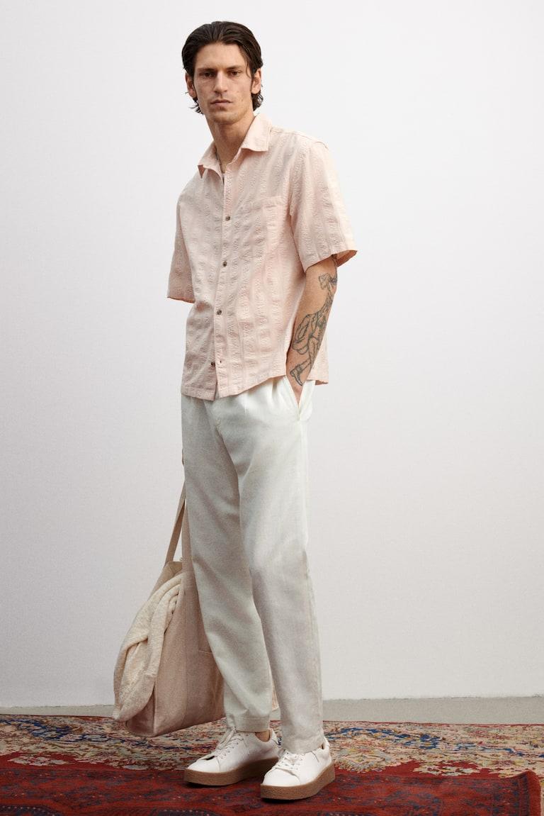 H&M Pantalón en mezcla de lyocell Regular Fit - Blanco - HOMBRE
