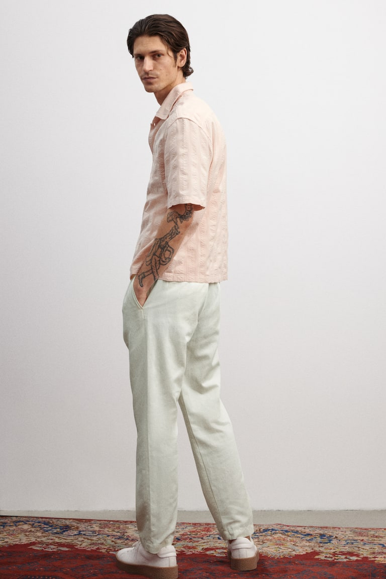 H&M Pantalón en mezcla de lyocell Regular Fit - Blanco - HOMBRE Superdescuento