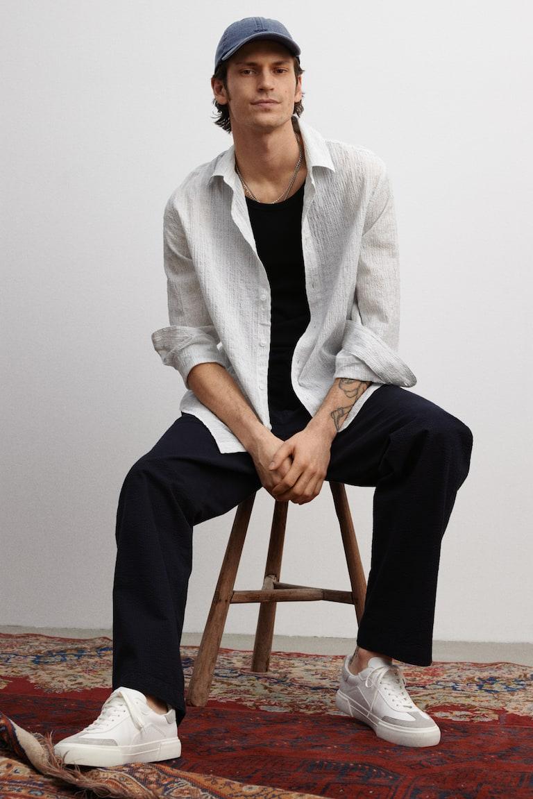 H&M Pantalón de sirsaca Relaxed Fit - Azul marino - HOMBRE Oferta exclusiva