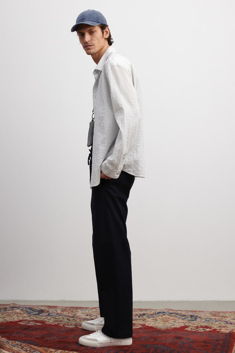 H&M Pantalón de sirsaca Relaxed Fit - Azul marino - HOMBRE Oferta exclusiva