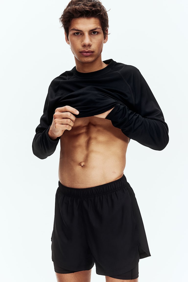 H&M Pantalón corto de doble capa con DryMove™ - Gris - HOMBRE Descuento por venta flash