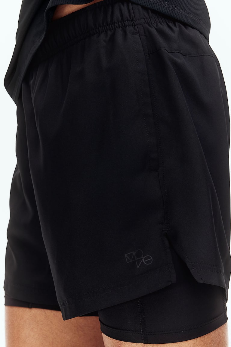 H&M Pantalón corto de doble capa con DryMove™ - Negro - HOMBRE Ofertas de temporada